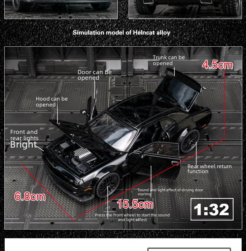 Jiaye VB32793 Metal Sports Car Toy: Alloy Model with Sound, Light, and Pull-Back Door Opening.