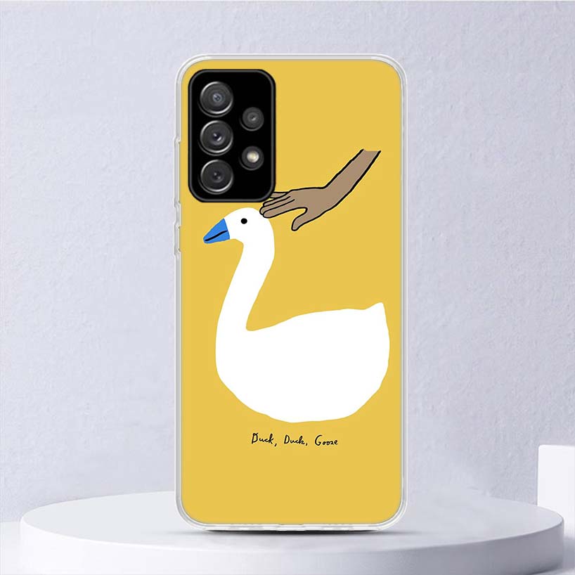 Cartoon Cute Goose Game Soft Case For Samsung Galaxy A51 A71 A50 A70 A21S Phone Cover A30 A20E A10 A31 A41 A6 A7 A8 A9 Shell Coq