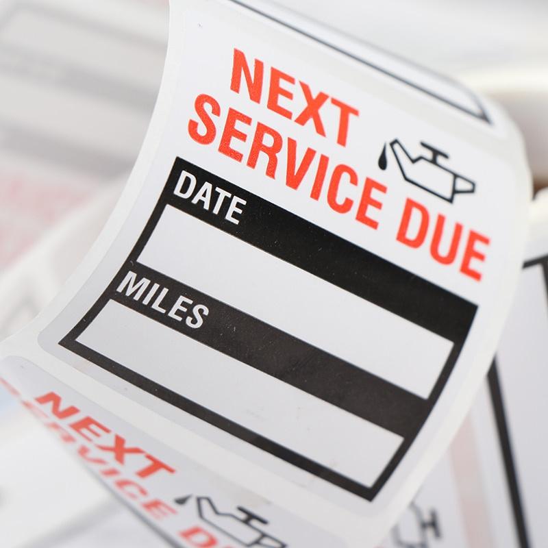 100sheets/roll Oil Change/Service Reminder Stickers Window Sticker Adhesive Labels Car Sticker