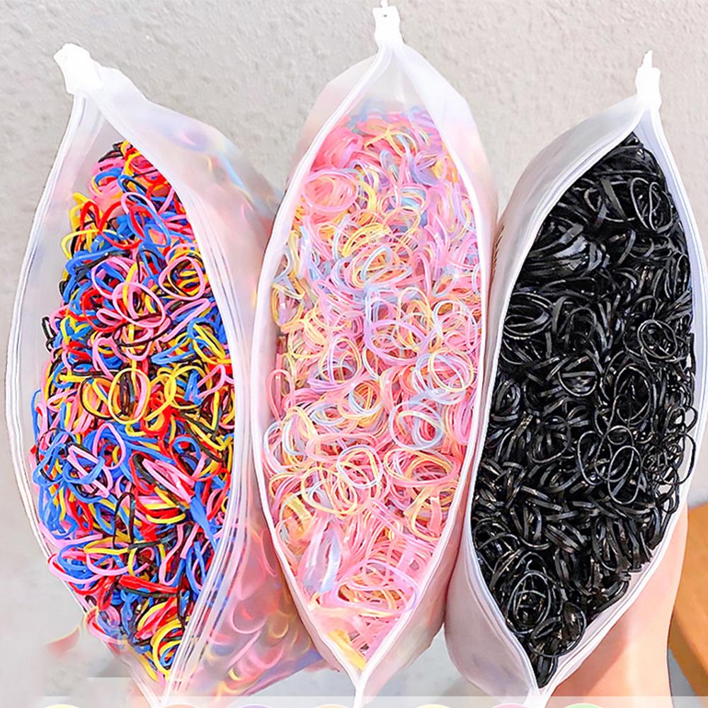 

1000pcs/Pack Girls Colorful Small Disposable Rubber Bands Gum For Ponytail Holder Elastic Hair Bands Fashion Hair Accessories