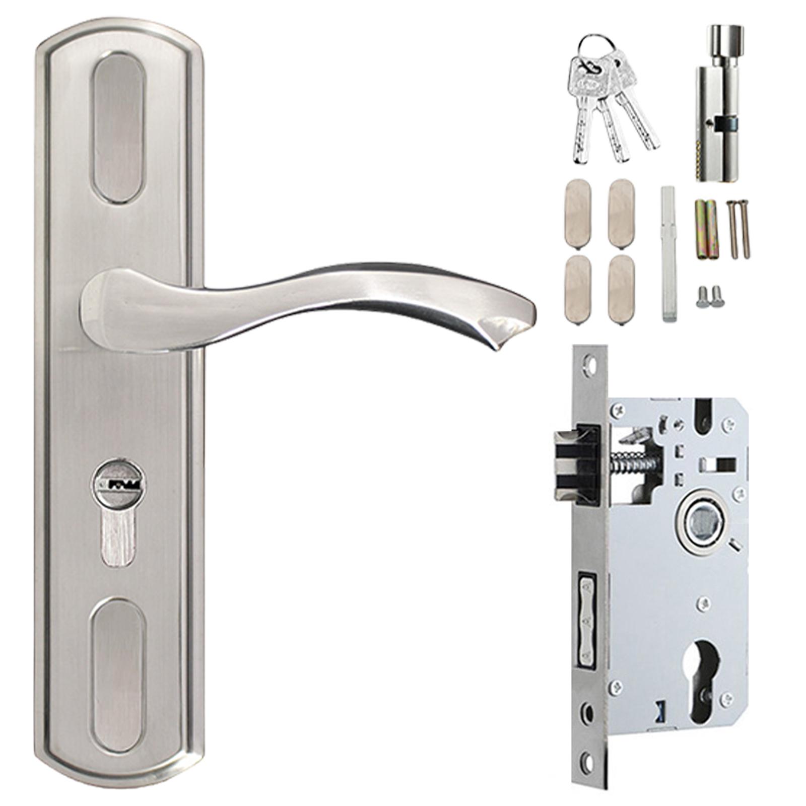 

Регулируемый язычок дверного замка комплект из нержавеющей стали ручка безопасности водонепроницаемый замок комплект для внутренних и патио дверей H