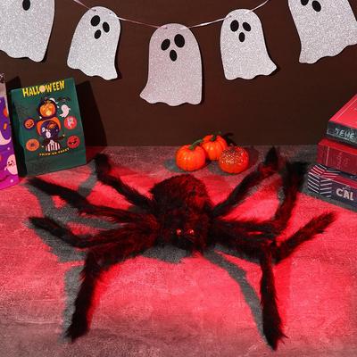 Prank Props Horror Atmosphere Black Plush Spider Bar Ornament Haunted House Halloween Decoration