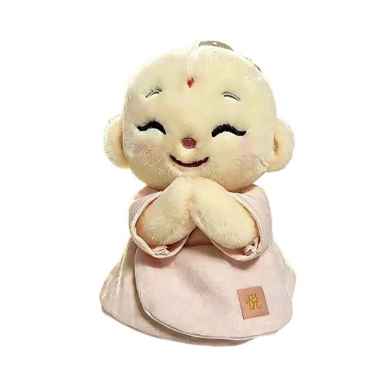 Cute Buddhist Monk Plush Keychain Cartoon Little Monk Stuffed Animal C