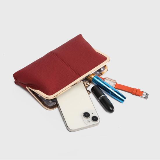 Női borítéktáska Vintage csattos pénztárca Valódi bőr utazó pénztárca több kártyatartóval Kártyatartó randevúra, buliba, vásárláshoz