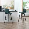 Bar Stool Set of 2, Modern Design, Soft Seat, Steel Frame, 42 X 55 X 103 Cm, Green