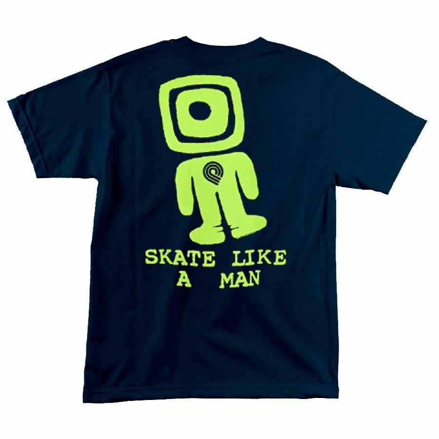 Powell Peralta SKATE LIKE A MAN Skateboard T Shirt NAVY Unisex T-Shirt XL