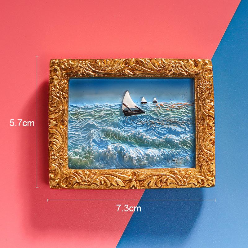 World famous painting Van Gogh painting Picture frame 3d fridge magnets starry sky sunflower siesta refrigerator stickers gifts