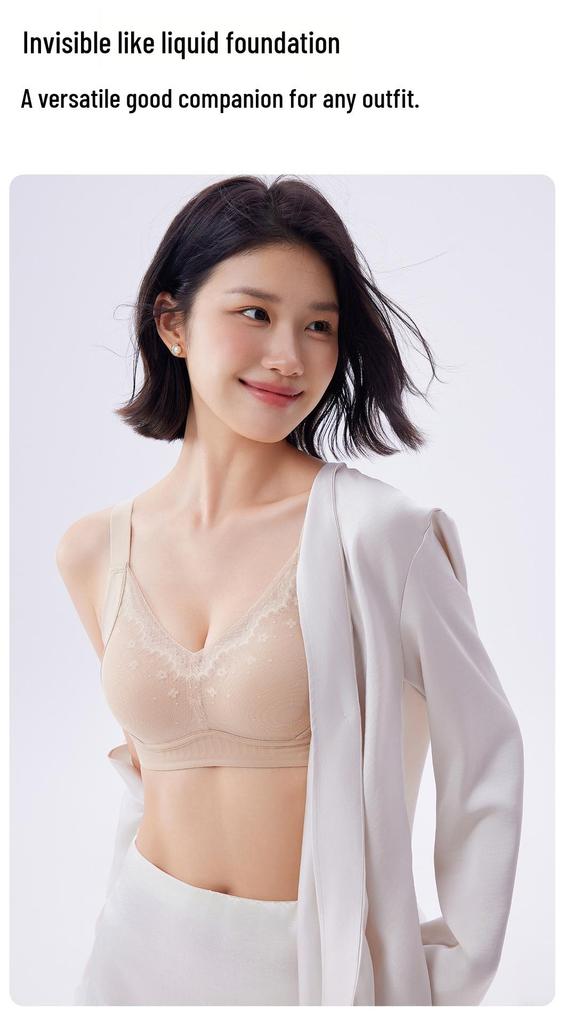 Seamless Jelly Soft Support Bra for Women - Comfortable, Wire-Free, Anti-Sag, Plus Size, Breathable, and Smooths Underarm.