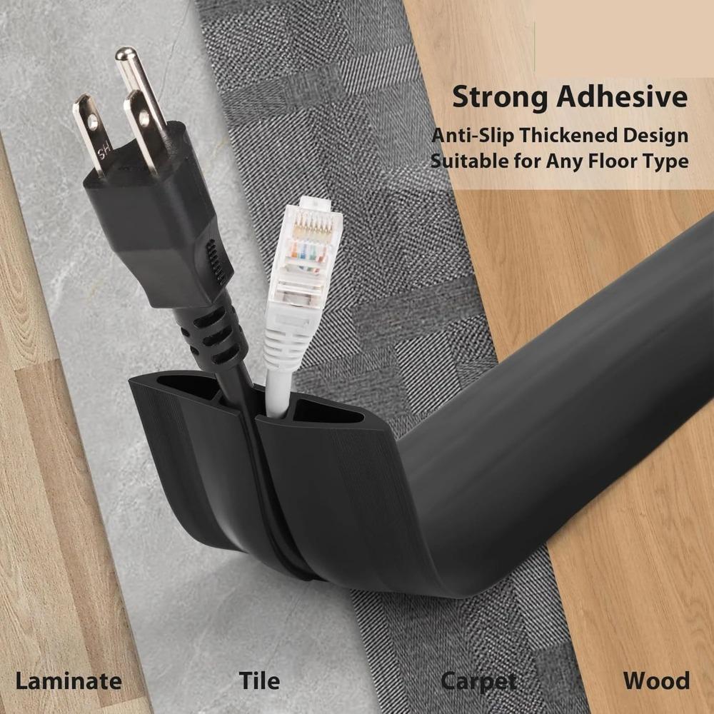 1Pc 1M Floor Cable Protectors PVC Cable Protectors Self-adhesive Cable Protectors Cable Hiding Covers Flexible Wire Duct
