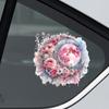 QT2135#15cm Flowers and Moon Car Sticker, Suitable for Laptop, Car, Truck, Van, SUV, Motorcycle, Bumper, Window