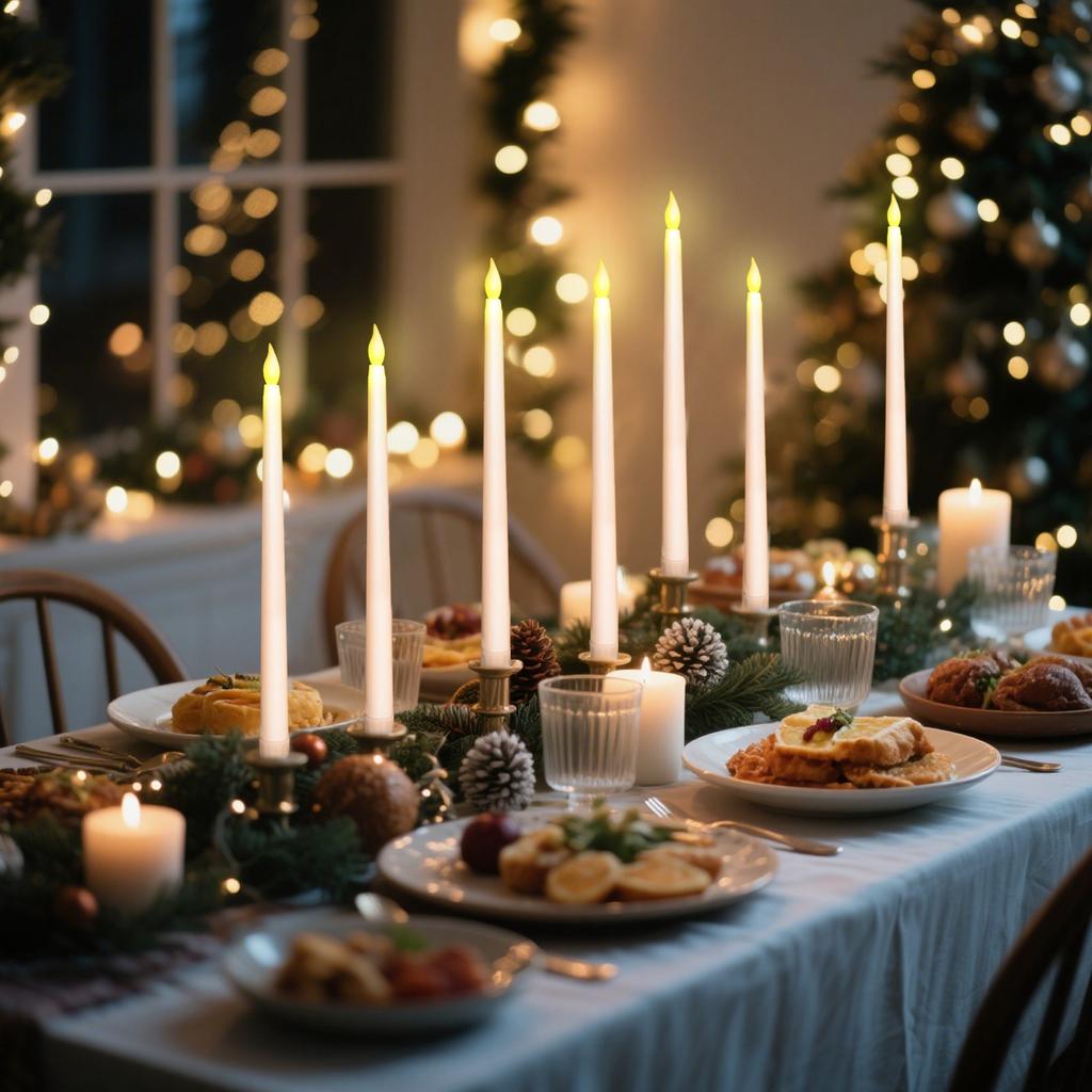 Conical Wavy Flameless Candle, 3D Flame Festival Decorative Candle Lamp, Suspended Candle, LED Electronic Candle Lamp