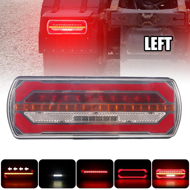 Left Right LED Combination Reflector Tail Light White Red Amber Turn Signal Reverse Brake Light 12V 24V For Trailer Truck Pickup