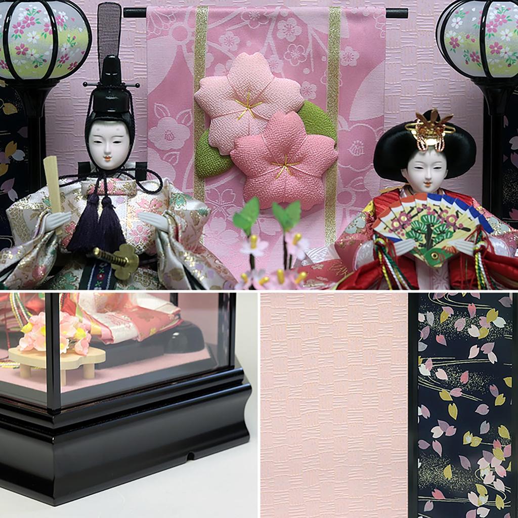 Hina Hina Prince Case Case Black Painted Glass Width X Depth 35 X Height S3006Z Doll, Doll, Decoration, Decoration, Case, 57.5 37.5cm