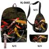 Classico Novità Divertente Cool Carpa Dorata Stampa 3D Set da 3pz Zaini Scolastici multifunzione Zaino da Viaggio Borsa a Petto Astuccio
