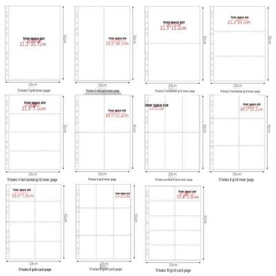 Pocket-Style Transparent PP Card Album Pages: A4/A5/A7/M5, Two To Nine Pockets, Loose-Leaf Storage Album.
