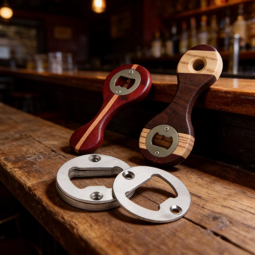 Classic Bottle Opener Set With Steel Tabs And Screwdriver For Home Bar Use
