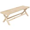 Massivholz Gartenbank, Gartenbank mit Lattenrost-Optik Sitzfläche, 140 x 40 x 43 cm, Naturholz