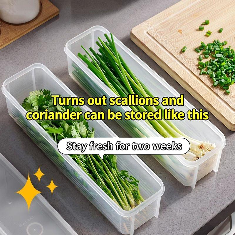 Sealed Refrigerator Storage Box Fresh Keeping Clear Food Container BPA Free for Kitchen Fridge Organization