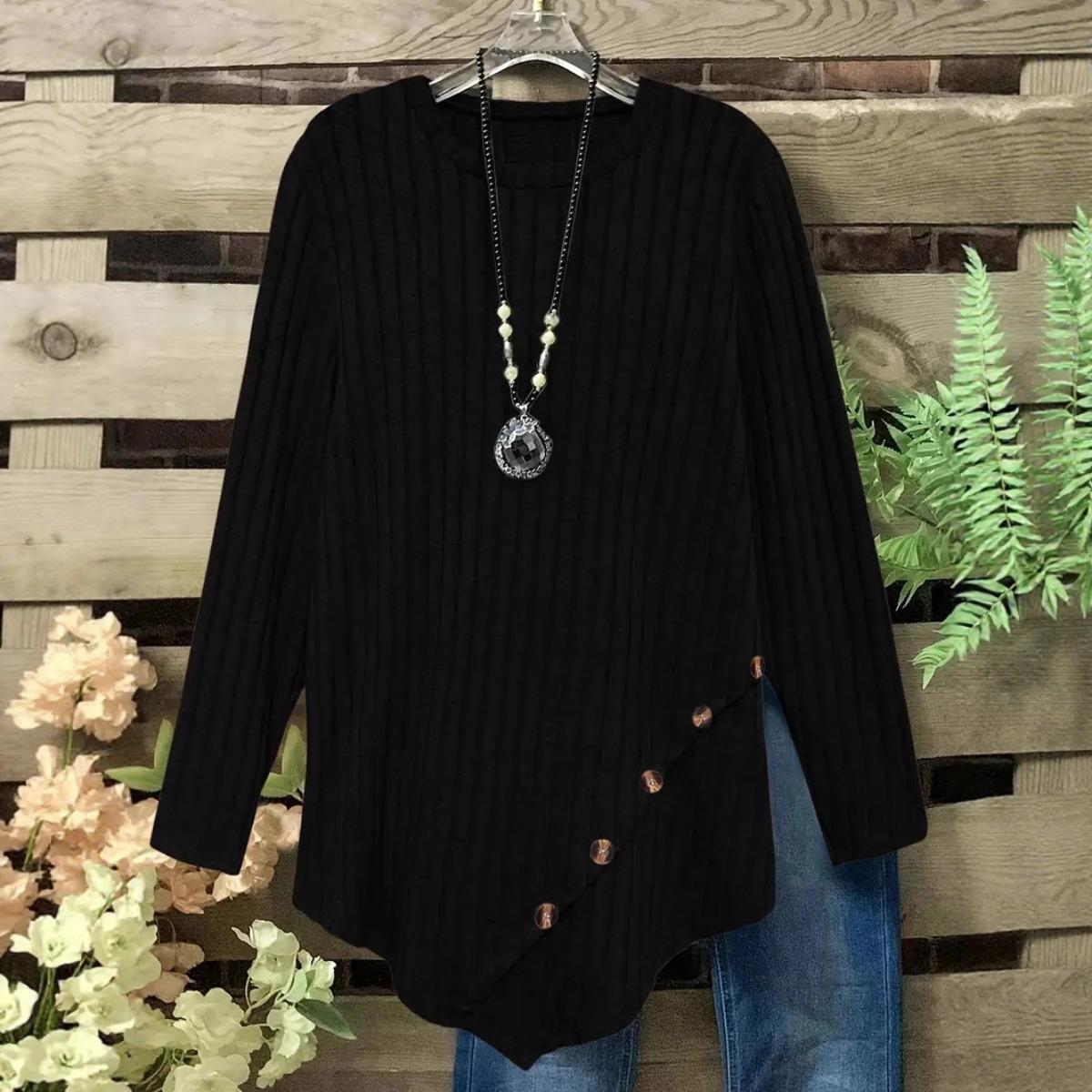 New Plus Size Women s Fashion Solid Color Long Sleeve Top Irregular Hem Casual Clothing for Women European American Style 0XL