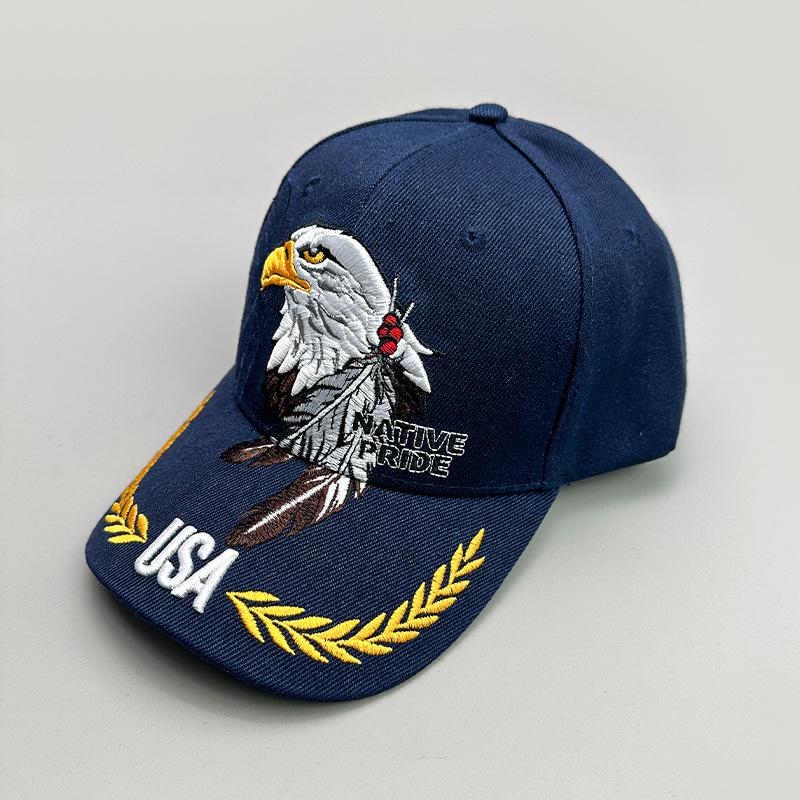 Eagle Wheat Usa Embroidered Baseball Cap Men'S And Women'S Casual Versatile Street Personality Spring And Summer Travel Shade
