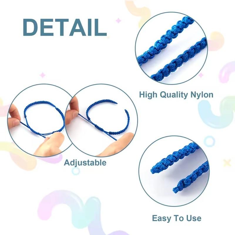 50pcs Multicolor Adjustable Braided Nylon Twisted Cord Bracelet Making Chinese Knot Bangle DIY Jewelry Findings 1¬1.55cm Long