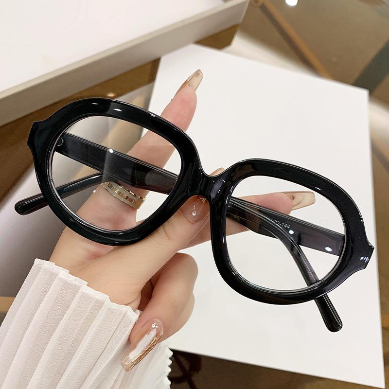 

Large Frame Oval Anti Blue Light Glasses Metal Hinge Eyes Legs Stronger Decorative Glasses Personalized/High End Style