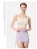 Nude Feel Cross Back Shockproof Women's Sports Bra - Fixed Cup Fitness & Running Vest for High-Intensity Workouts