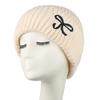 Women Bow Warm Knitted Wool Hat Thickened Hat Autumn and Winter Pullover Hat Wool Hat