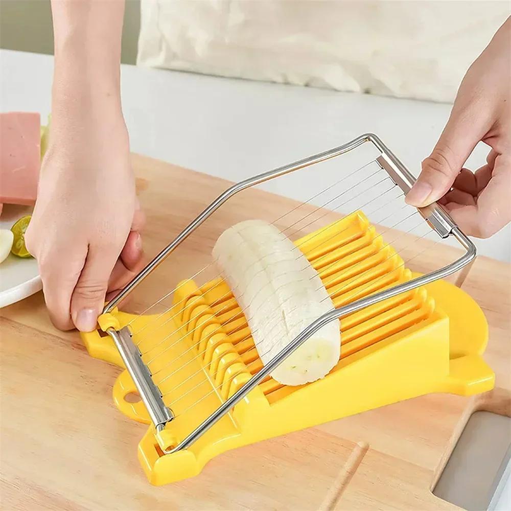 Ham Slicer Strip Cutter Egg Slicer Fruit Stainless Steel Divider Multi Functional Household Kitchen Tool Easy To Clean Sharp
