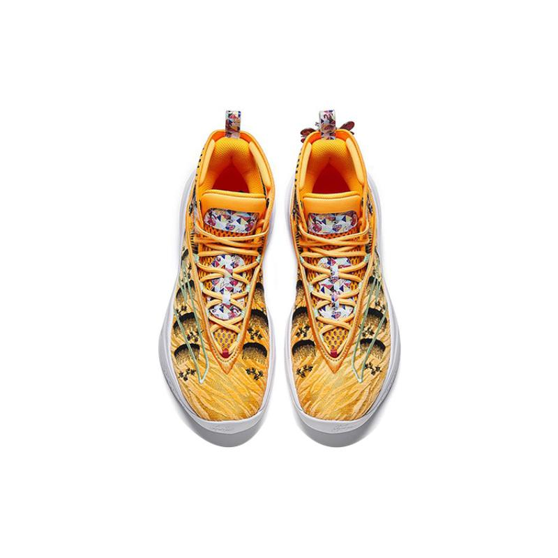 Anta KT8 Dragon Boat Festival Anti-Slip Wear-Resistant High-Top Basketball Shoes Men's Yellow Black Sneakers 112331101-3