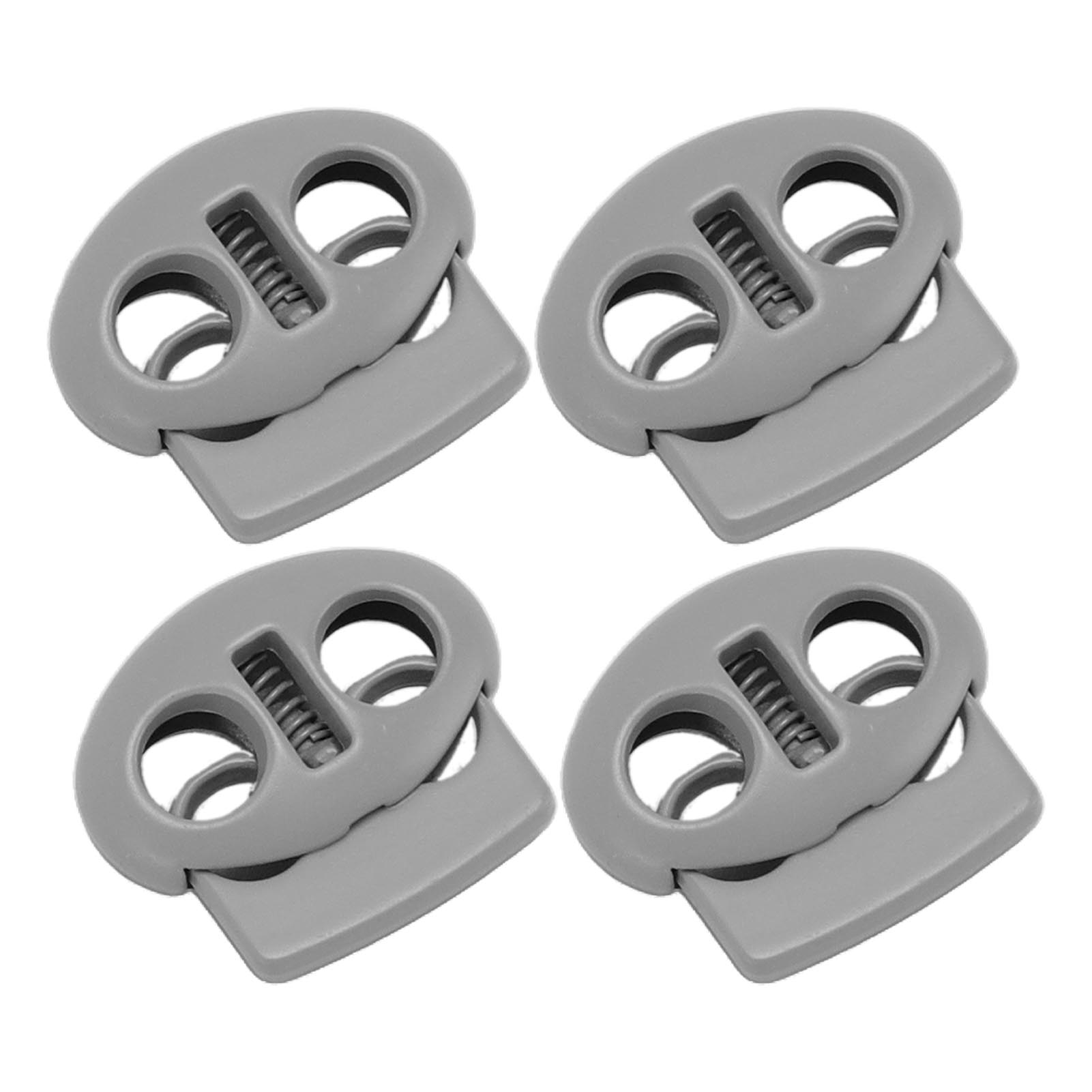 

30Pcs Spring Cord Lock Zinc Alloy Durable Multipurpose Spring Toggle Stopper Fastener for Drawstrings Bag Replacement сірий колір