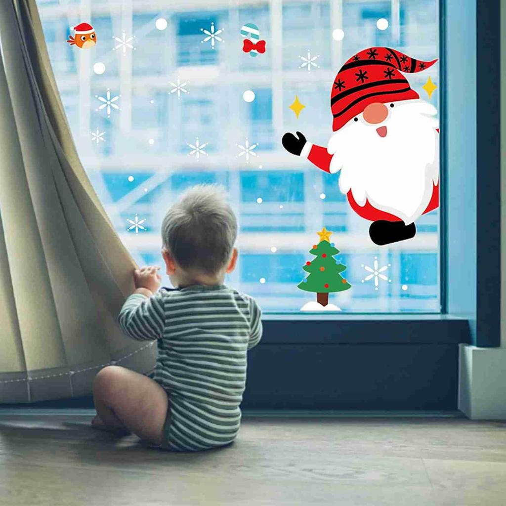 Pegatinas adhesivas para ventana de Navidad, pegatinas adhesivas para ventana de copo de nieve de Navidad para vidrio