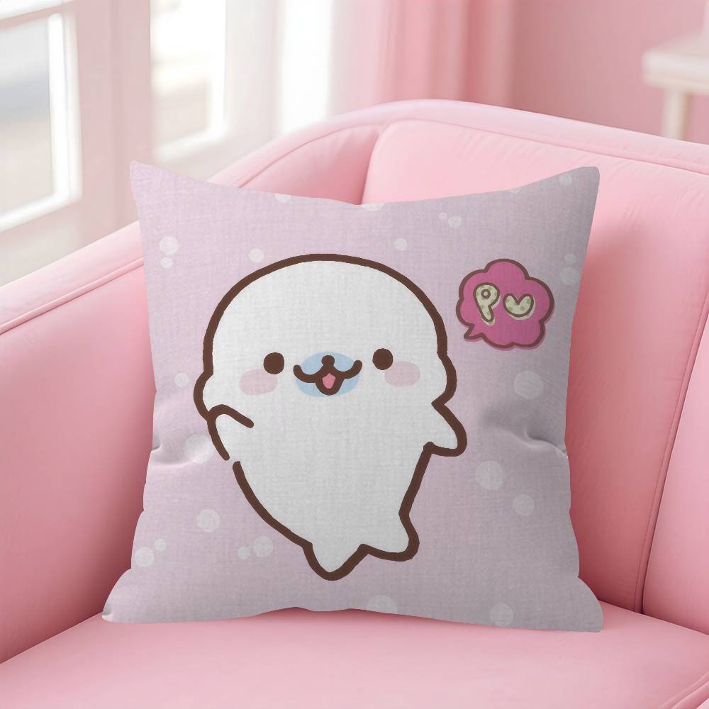 Kawaii Cartoon Mamegoma anime Cushion Cover Inches Farmhouse Decor Home Throw Pillow Covers for Couch Decorations