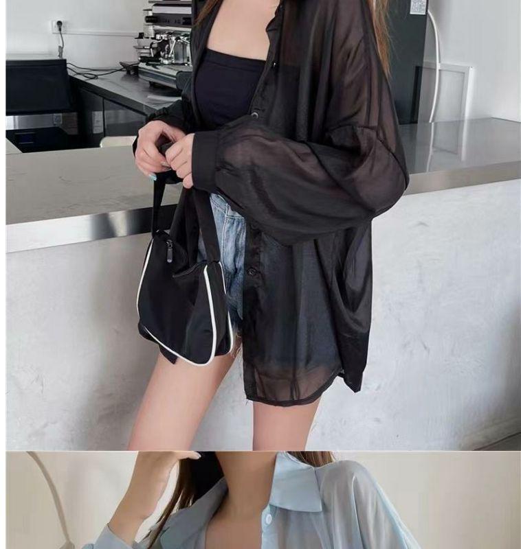 2024 Letní Móda Perlová Příze Středně Dlouhá Průsvitná Košile - Lehká, Všestranná Ochrana před Sluncem