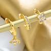 17KM 3PCS Shiny Crystal Huggie Hoop Earring Set Women Fashion Cartilage Hoops Earring Bulk Helix Jewelry Lobe Stud