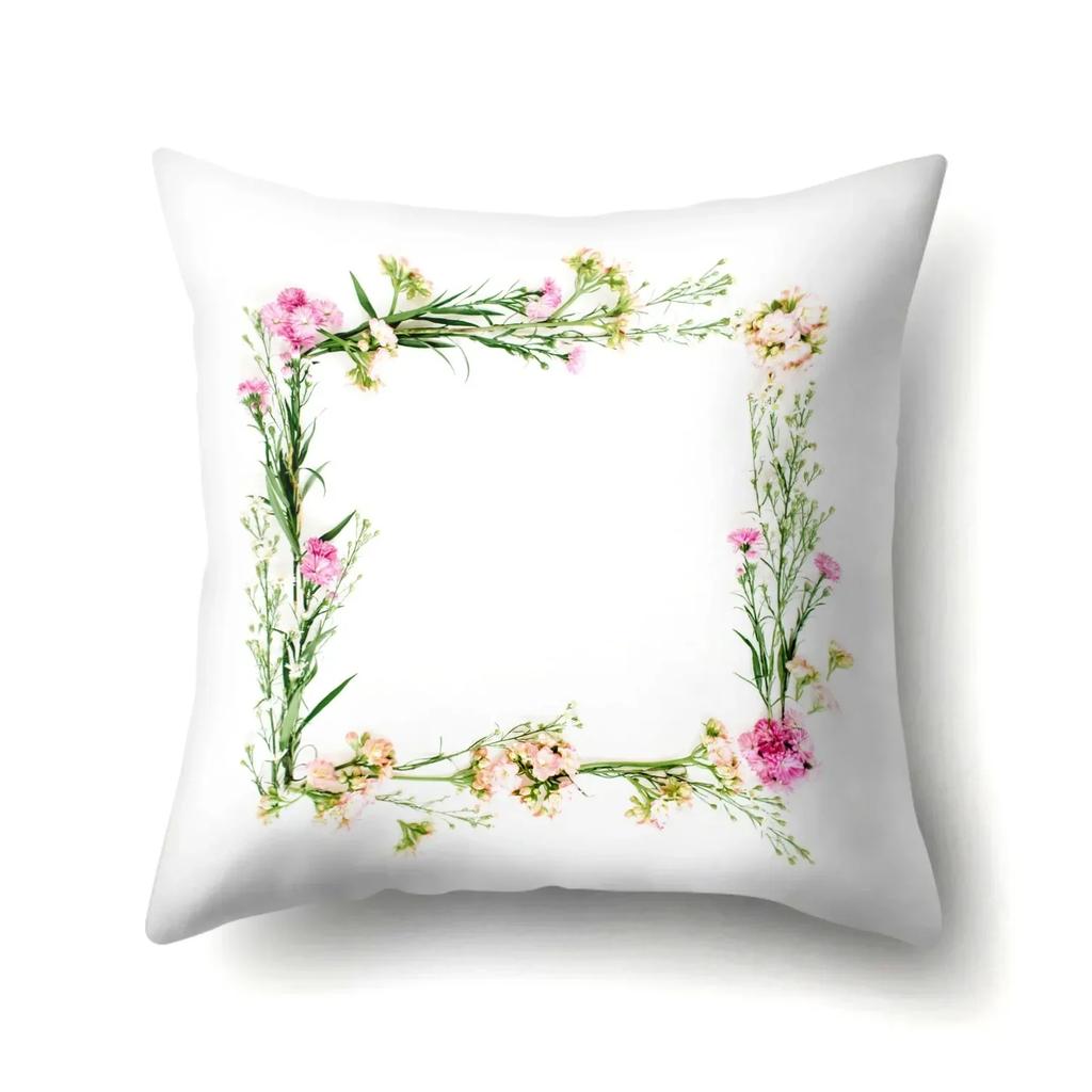 Simple Style Floral Print Pillow Cover Home Decoration Living Room Sofa Cushion Cover Office Chair Bedroom Room Decoration