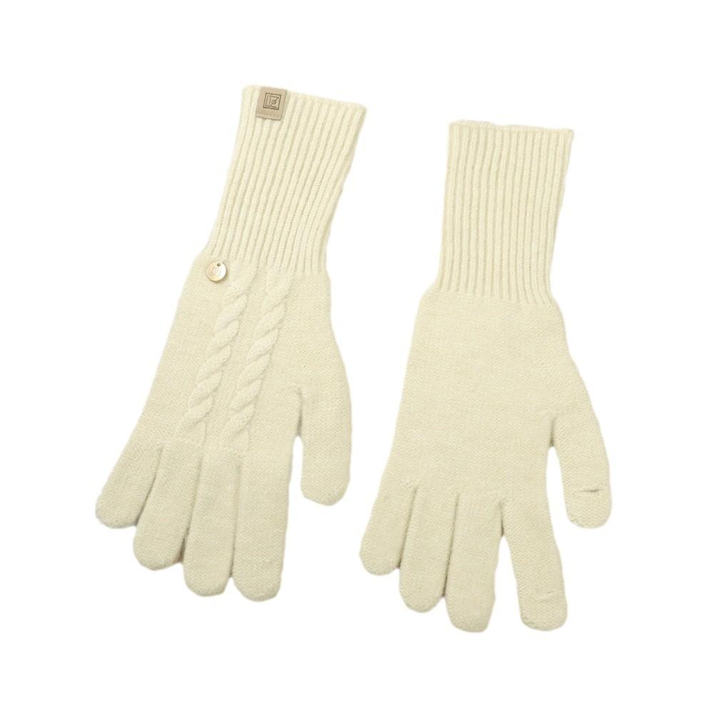 Gloves for Women In Autumn and Winter Thickened Warm Student Knitted Gloves Korean Cute Versatile Electric Bike Yarn Gloves