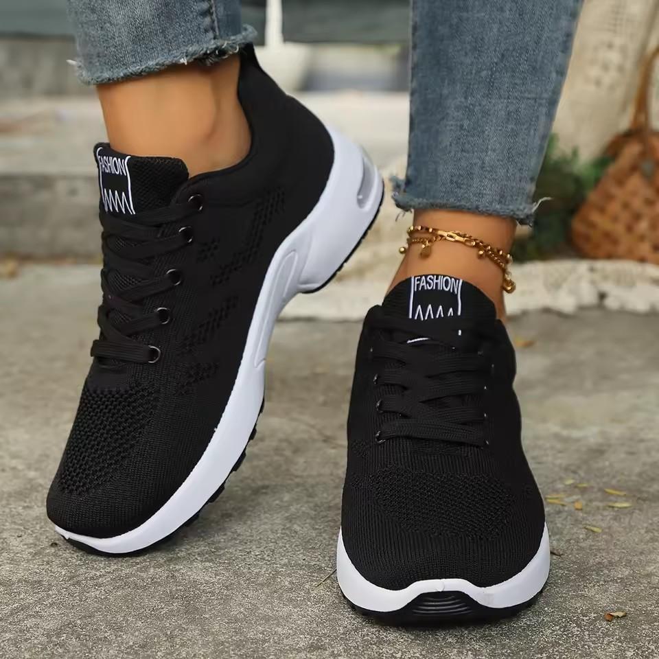 Fashionable Women Lace Up Sneakers Breathable Material Stylish Appearanc Gorgeous Casuais Lightweight Mesh Anti Fatigue Shoes