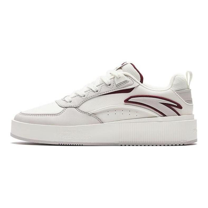 Anta Milk Cap 2 Slip Resistant Abrasion Resistant Low Top Skateboard Shoes Women's White Red 922348080-5