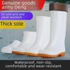 Tendon Sole Unisex White Waterproof Non-Slip Rubber Hygiene Boots for Medium and High Food Safety and Farm Work.