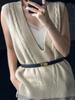 Autumn Winter Women's Pure Wool Loose Cable Knit Cardigan Vest Sweater Waistcoat