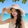 Summer sunshade UV protection beach hat lace bow sun hat
