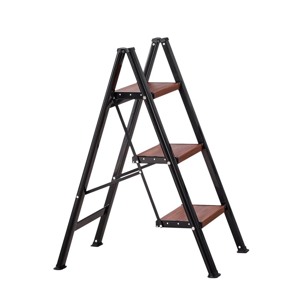 3 Step Ladder, Folding Step Stool with Wide Anti-Slip Pedal and Comfort Handgrip, Lightweight 150 kg Capacity Portable Aluminum Plant Support,