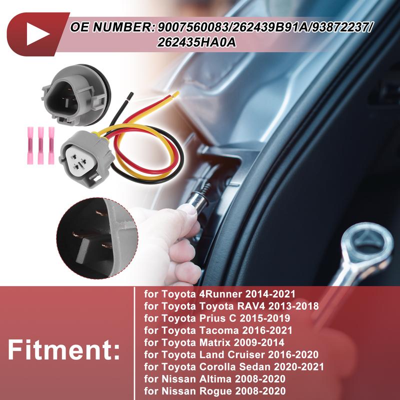 X Autohaux Turn Signal Light Socket Wiring for Toyota 4Runner 14-21 No.9007560083 Headlight