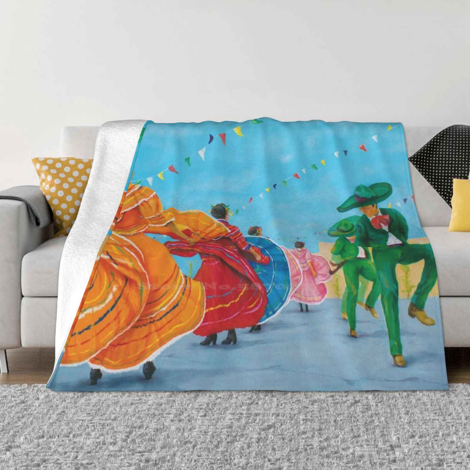 Ballet Folklórico De México ( Baile Folklórico ) Hot Sale Printing High Qiality Warm Flannel Blanket Folkloric Dance Folk Dance 30x40in