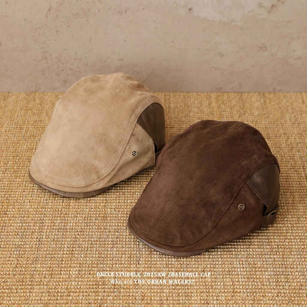 A New Style of Front Hat Made of Suede Retro and Versatile  A Fashionable and Artistic Baseball Cap  and A Behind The Scenes Beret Hat