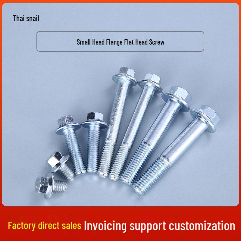 

Grade 10.9 Blue White Zinc Hex Flange Flat Bottom Screw with Washer M6*10 (1000 pcs) Full Thread
