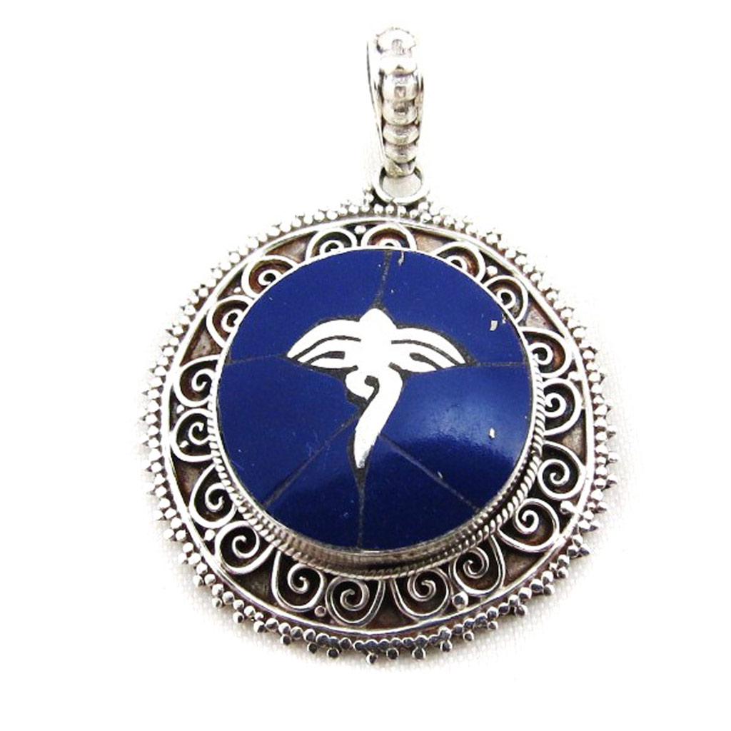 Les Trésors De Lily [J3939] - Silver 'Hatari' Lapis Lazuli Pendant