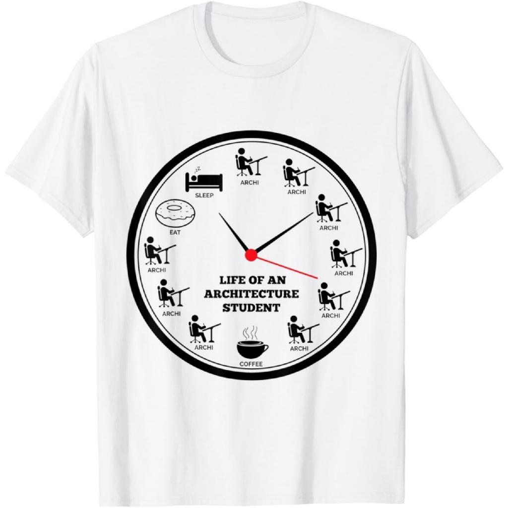 Funny Life Of An Architecture Student Clock Shirt T-Shirt