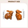 2 Stück Holzgeschnitzte Hasenfigur Dekorative Verzierung Reizende Dekoration Tierfigur für Schreibtisch Sammlerstück Wohnzimmer